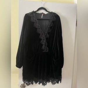 Black Velvet Dress from Free People, Size L